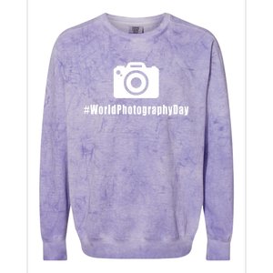 #Worldphotographyday Gift Photographer Gift Colorblast Crewneck Sweatshirt