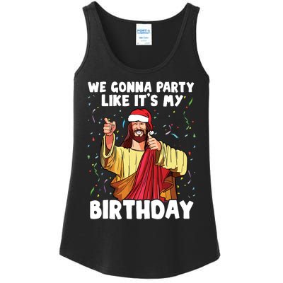 We Gonna Party Like Its My Birthday Jesus Christmas Ladies Essential Tank