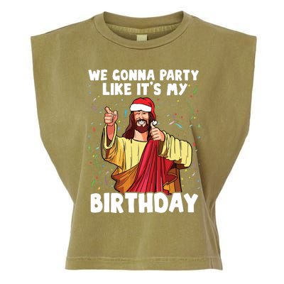 We Gonna Party Like Its My Birthday Jesus Christmas Garment-Dyed Women's Muscle Tee