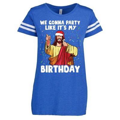 We Gonna Party Like Its My Birthday Jesus Christmas Enza Ladies Jersey Football T-Shirt