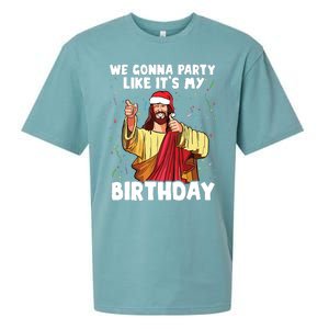 We Gonna Party Like Its My Birthday Jesus Christmas Sueded Cloud Jersey T-Shirt