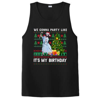 We Gonna Party Like Its My Birthday Ugly Christmas Jesus PosiCharge Competitor Tank