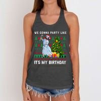 We Gonna Party Like Its My Birthday Ugly Christmas Jesus Women's Knotted Racerback Tank