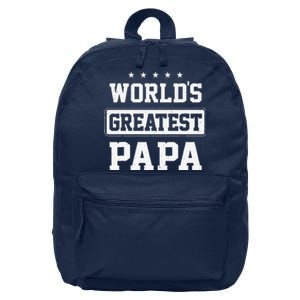 Worlds Greatest Papa Fathers Day Grandpa 16 in Basic Backpack