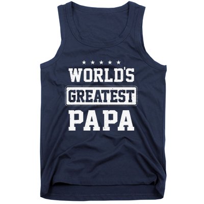 Worlds Greatest Papa Fathers Day Grandpa Tank Top