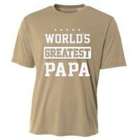 Worlds Greatest Papa Fathers Day Grandpa Cooling Performance Crew T-Shirt