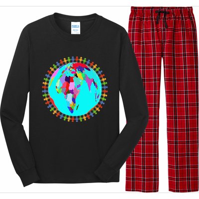 World Globe Planet People Humans Funny Earth Day Long Sleeve Pajama Set