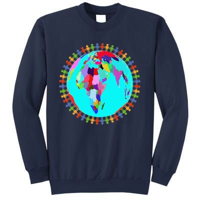 World Globe Planet People Humans Funny Earth Day Sweatshirt