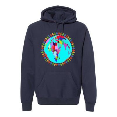 World Globe Planet People Humans Funny Earth Day Premium Hoodie