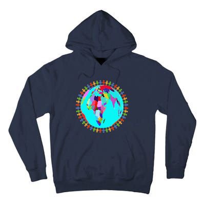 World Globe Planet People Humans Funny Earth Day Tall Hoodie