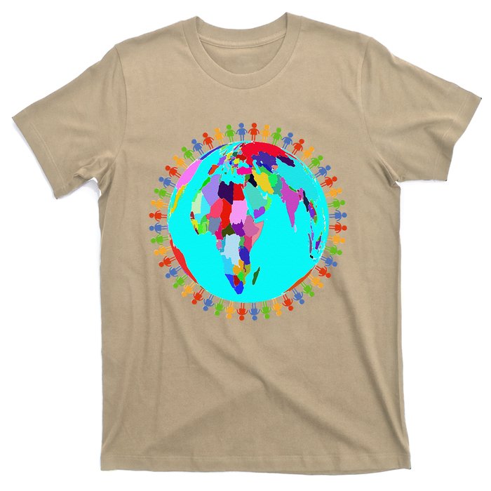 World Globe Planet People Humans Funny Earth Day T-Shirt