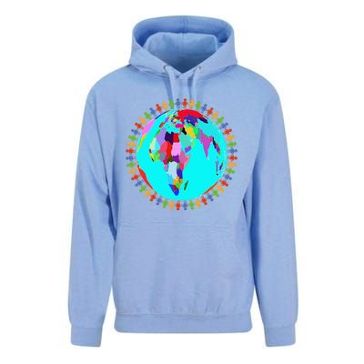 World Globe Planet People Humans Funny Earth Day Unisex Surf Hoodie