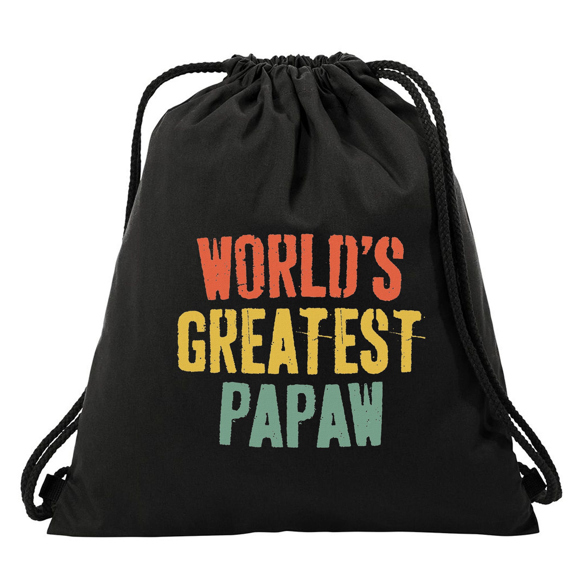 WorldS Greatest Papaw Grandpa FatherS Day Drawstring Bag