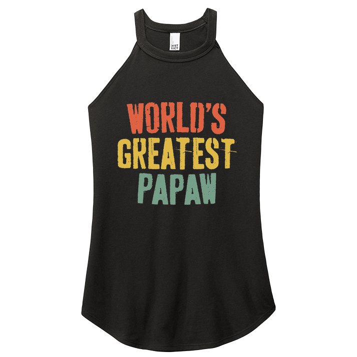 WorldS Greatest Papaw Grandpa FatherS Day Women's Perfect Tri Rocker Tank