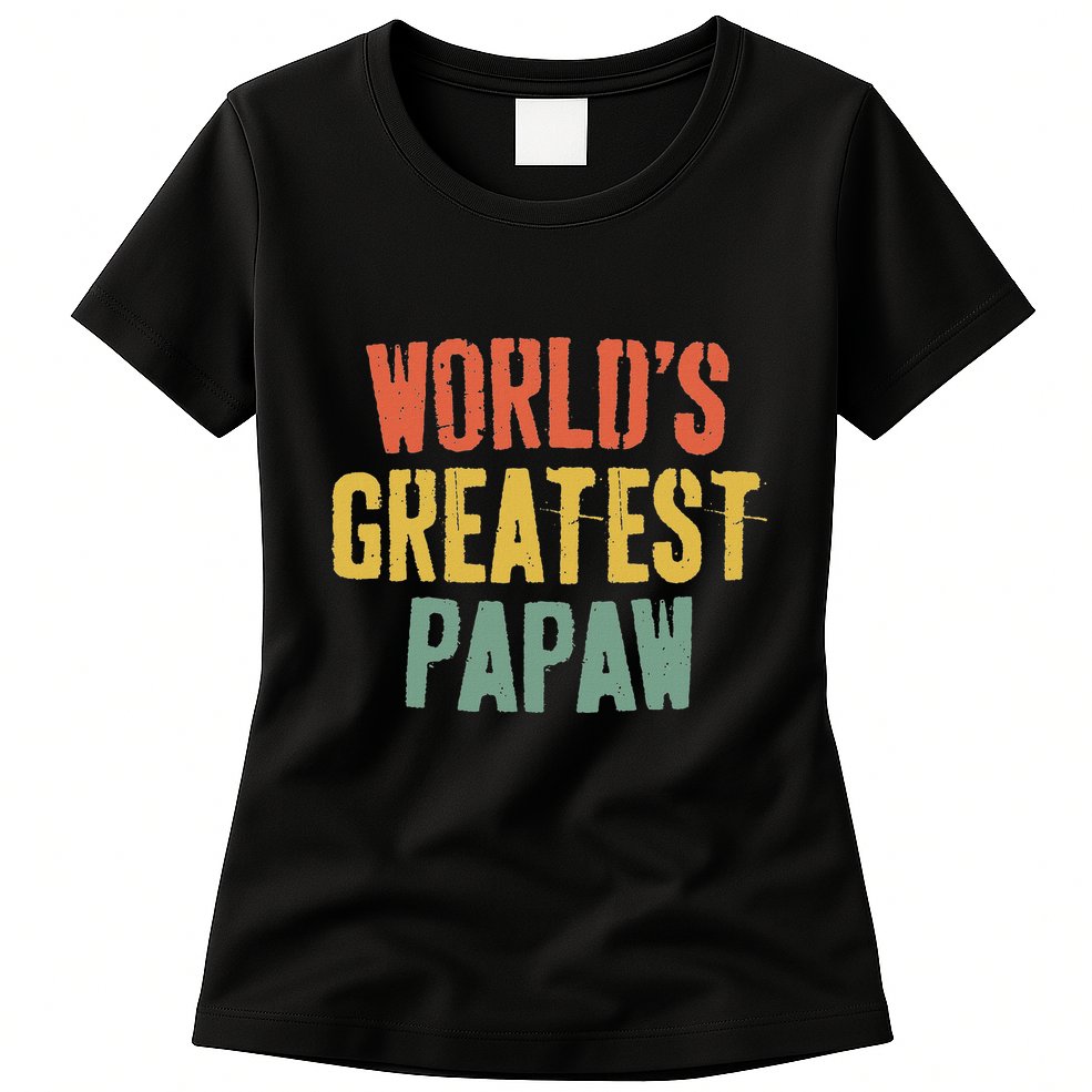 WorldS Greatest Papaw Grandpa FatherS Day Womens T-Shirt