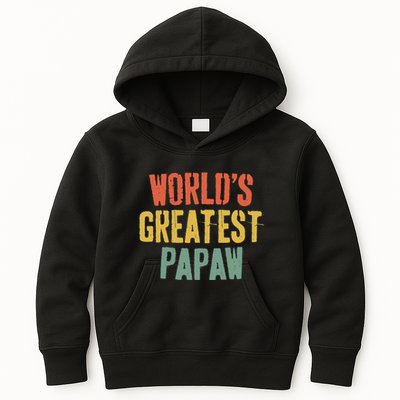 WorldS Greatest Papaw Grandpa FatherS Day Kids Hoodie