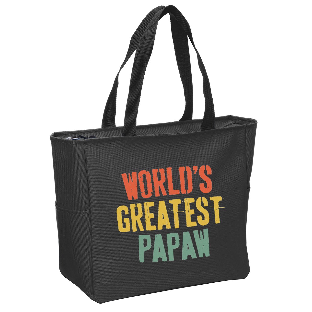 WorldS Greatest Papaw Grandpa FatherS Day Zip Tote Bag