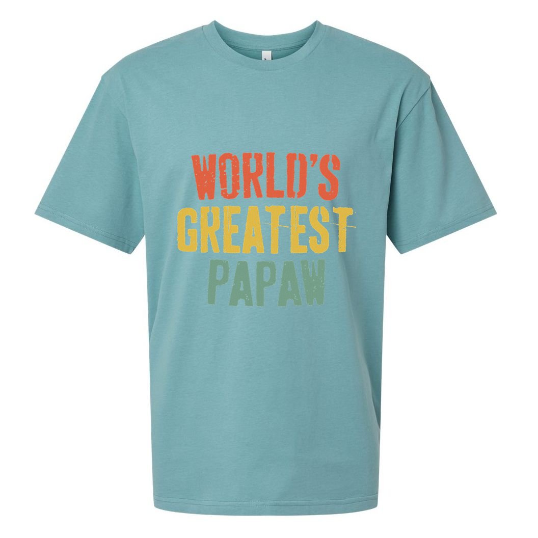 WorldS Greatest Papaw Grandpa FatherS Day Sueded Cloud Jersey T-Shirt