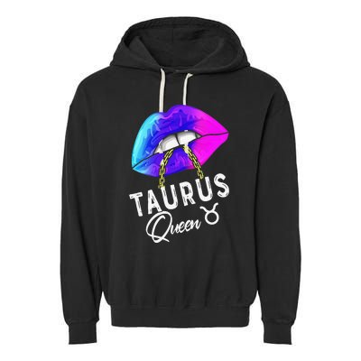 Wo Graduated Purple Blue Taurus Queen May April Zodiac Garment-Dyed Fleece Hoodie