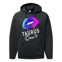 Wo Graduated Purple Blue Taurus Queen May April Zodiac Performance Fleece Hoodie