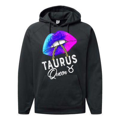 Wo Graduated Purple Blue Taurus Queen May April Zodiac Performance Fleece Hoodie