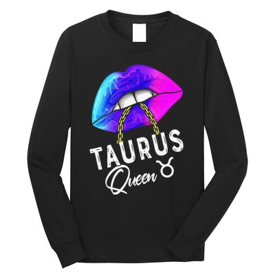 Wo Graduated Purple Blue Taurus Queen May April Zodiac Long Sleeve Shirt