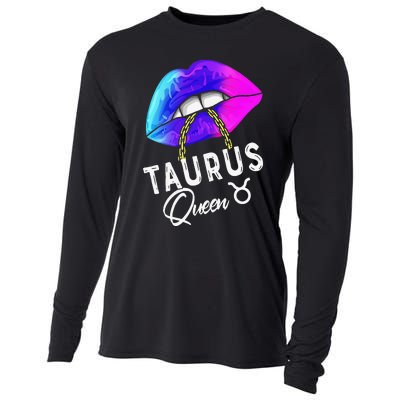 Wo Graduated Purple Blue Taurus Queen May April Zodiac Cooling Performance Long Sleeve Crew