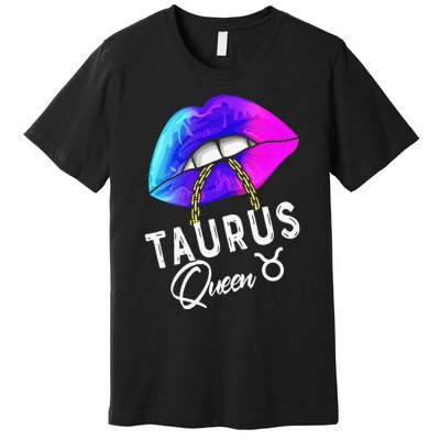 Wo Graduated Purple Blue Taurus Queen May April Zodiac Premium T-Shirt