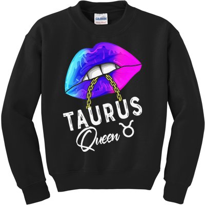 Wo Graduated Purple Blue Taurus Queen May April Zodiac Kids Sweatshirt