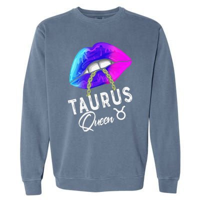 Wo Graduated Purple Blue Taurus Queen May April Zodiac Garment-Dyed Sweatshirt