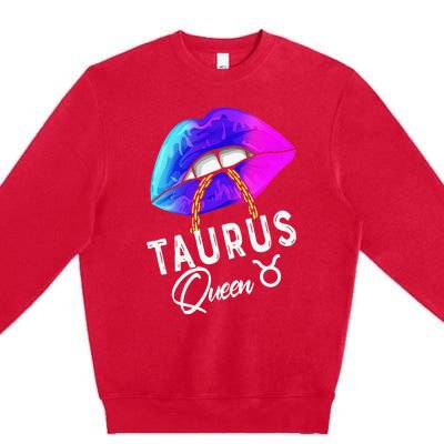 Wo Graduated Purple Blue Taurus Queen May April Zodiac Premium Crewneck Sweatshirt