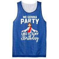 We Gonna Party Like Its My Birthday Jesus Christmas Gift Mesh Reversible Basketball Jersey Tank