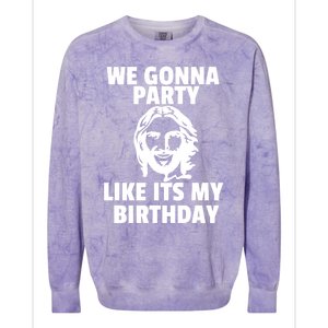 We Gonna Party Like Its My Birthday Jesus Christmas Party Gift Colorblast Crewneck Sweatshirt