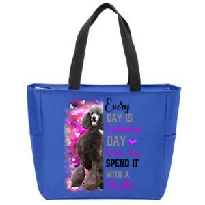 Wo Giant Poodle Dog Valentines Day Mom Dogs Cool Gift Zip Tote Bag