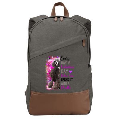 Wo Giant Poodle Dog Valentines Day Mom Dogs Cool Gift Cotton Canvas Backpack