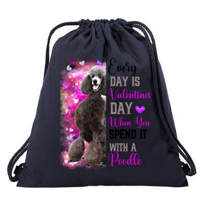 Wo Giant Poodle Dog Valentines Day Mom Dogs Cool Gift Drawstring Bag