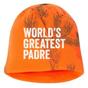 Worlds Greatest Padre Funny Dad Father Or Grandpa Gift Kati - Camo Knit Beanie