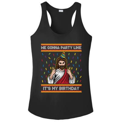 We Gonna Party Like ItS My Birthday Christmas Jesus Lovers Gift Ladies PosiCharge Competitor Racerback Tank