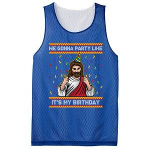 We Gonna Party Like ItS My Birthday Christmas Jesus Lovers Gift Mesh Reversible Basketball Jersey Tank