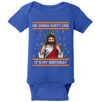 We Gonna Party Like ItS My Birthday Christmas Jesus Lovers Gift Baby Bodysuit