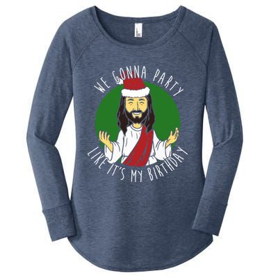 We Gonna Party Like ItS My Birthday Christmas Jesus Cute Gift Women's Perfect Tri Tunic Long Sleeve Shirt