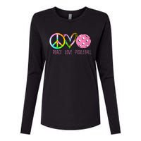 WoM.e.ns Girls Pickleball Shirts Retired Ladies Peace Love Pickleball V-Neck Womens Cotton Relaxed Long Sleeve T-Shirt