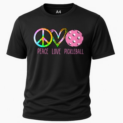 WoM.e.ns Girls Pickleball Shirts Retired Ladies Peace Love Pickleball V-Neck Performance Shirt