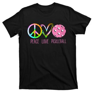 WoM.e.ns Girls Pickleball Shirts Retired Ladies Peace Love Pickleball V-Neck T-Shirt