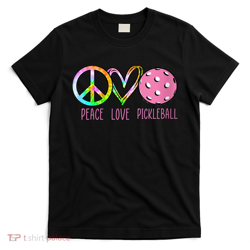 WoM.e.ns Girls Pickleball Shirts Retired Ladies Peace Love Pickleball V-Neck T-Shirt