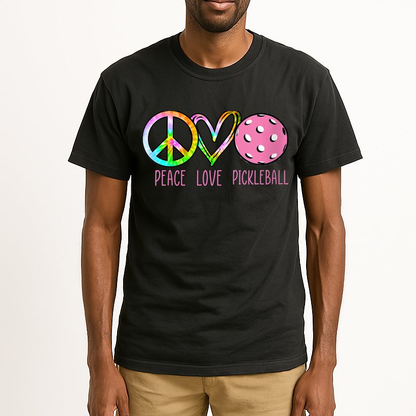 WoM.e.ns Girls Pickleball Shirts Retired Ladies Peace Love Pickleball V-Neck Tall T-Shirt