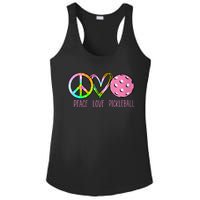 WoM.e.ns Girls Pickleball Shirts Retired Ladies Peace Love Pickleball V-Neck Ladies PosiCharge Competitor Racerback Tank