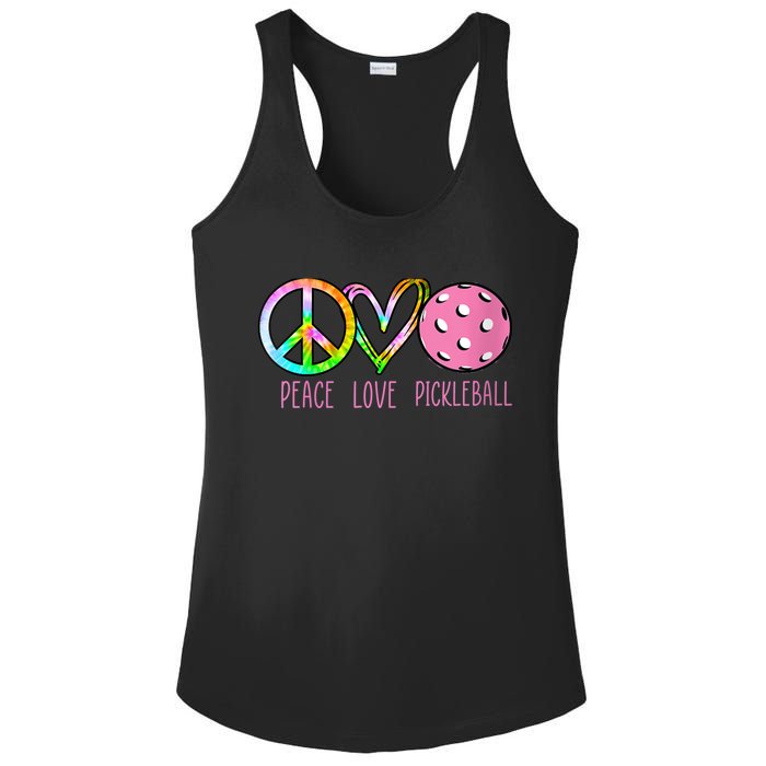 WoM.e.ns Girls Pickleball Shirts Retired Ladies Peace Love Pickleball V-Neck Ladies PosiCharge Competitor Racerback Tank