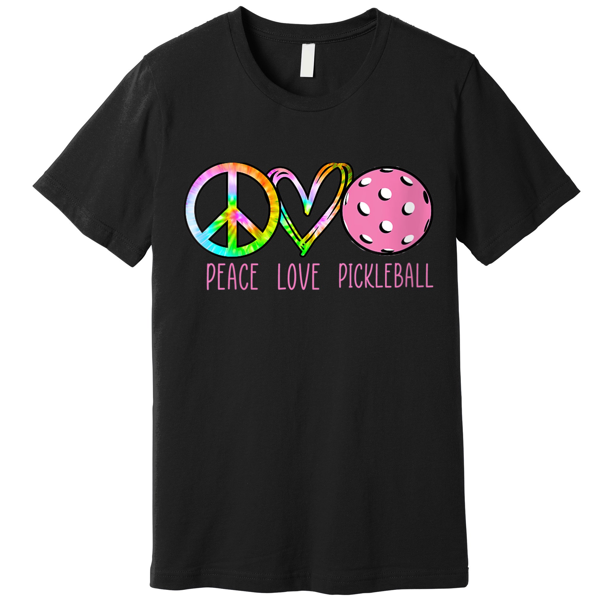 WoM.e.ns Girls Pickleball Shirts Retired Ladies Peace Love Pickleball V-Neck Premium T-Shirt