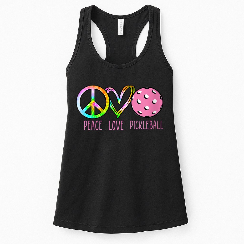 WoM.e.ns Girls Pickleball Shirts Retired Ladies Peace Love Pickleball V-Neck Womens Tank Top